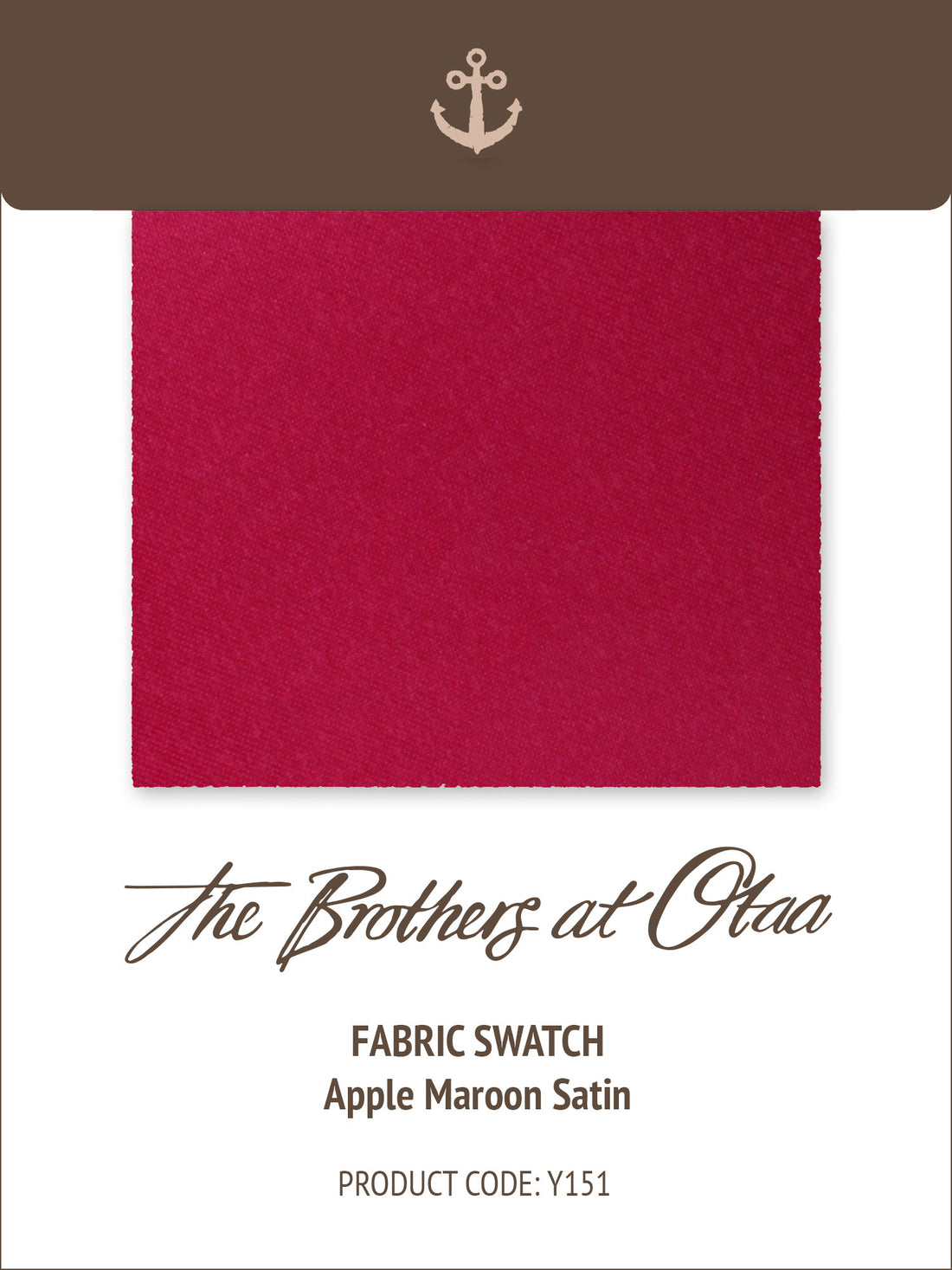 Apple Maroon Satin Y151 Fabric Swatch