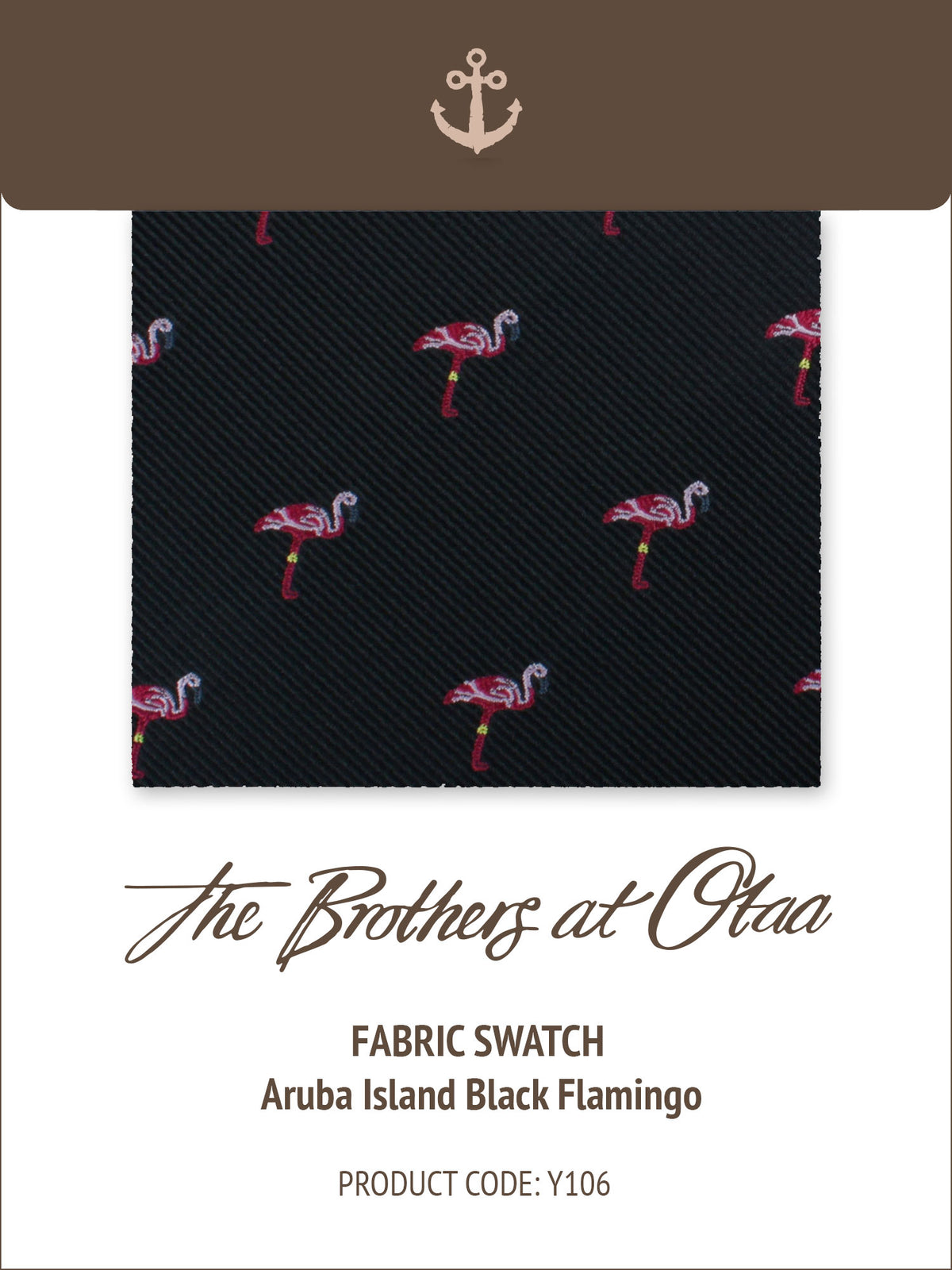 Aruba Island Black Flamingo Y106 Fabric Swatch