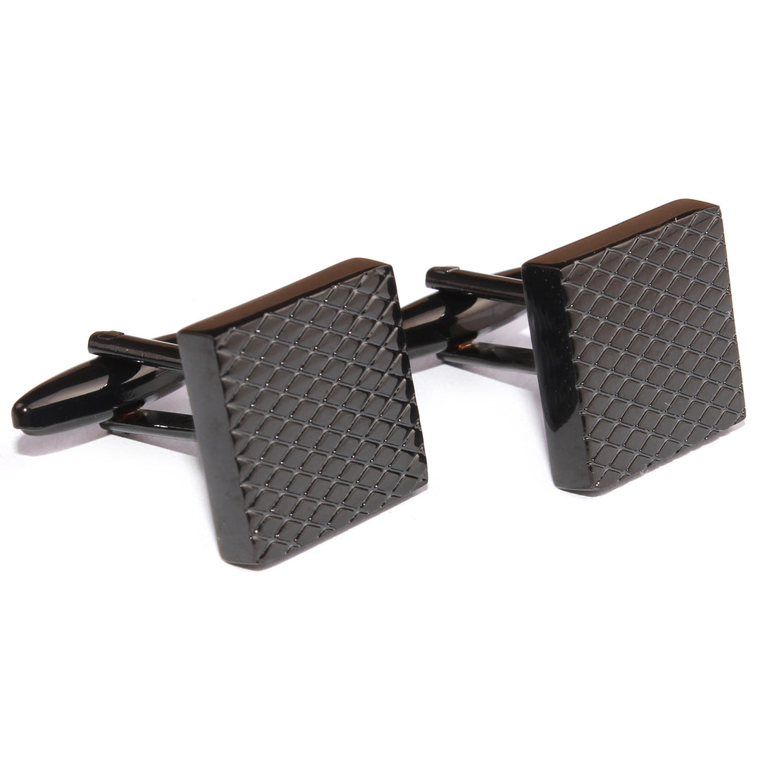 Black Square Cufflinks Front OTAA