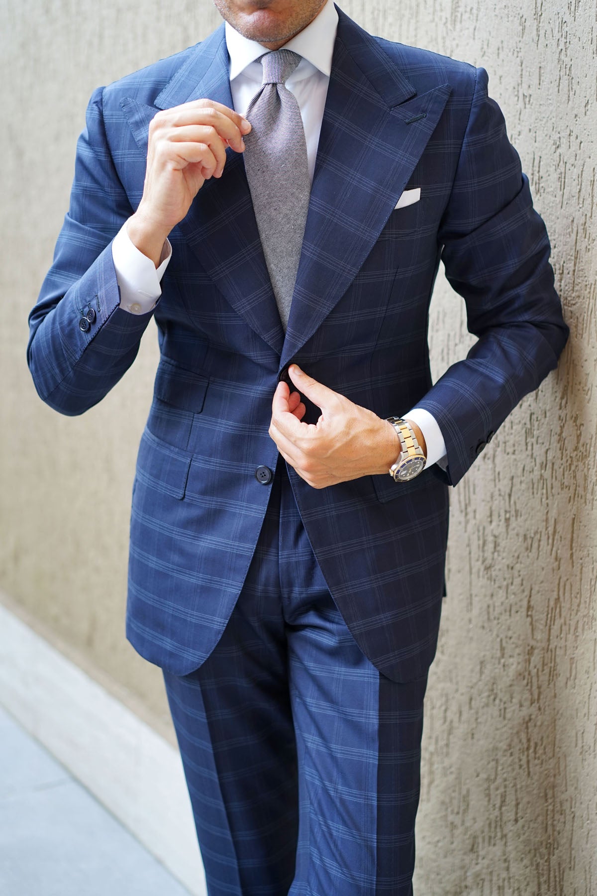 Black & White Twill Stripe Linen Necktie | Professional Ties for Men | OTAA