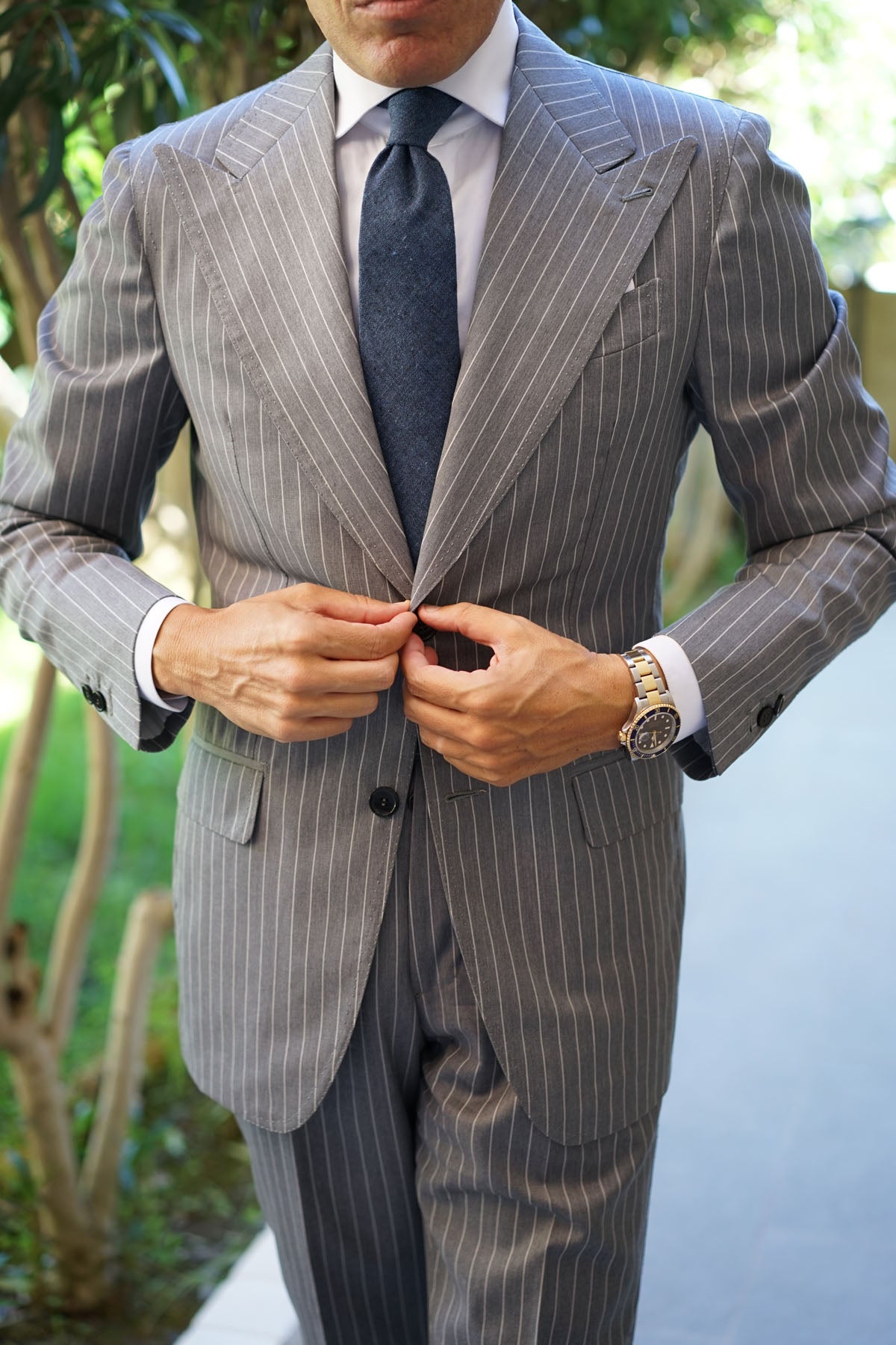 Blue & Black Textured Linen Blend Tie | Wedding Ties | Men's Neckties ...