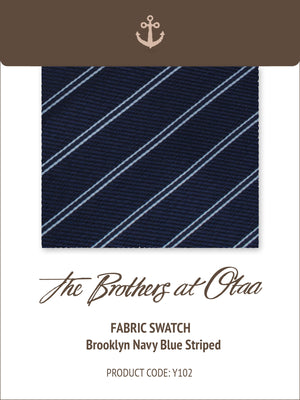 Fabric Swatch (Y102) - Brooklyn Navy Blue Striped