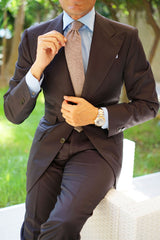 Brown Gingerbread Linen Tie | Shop Mens Necktie | Business Casual Ties ...