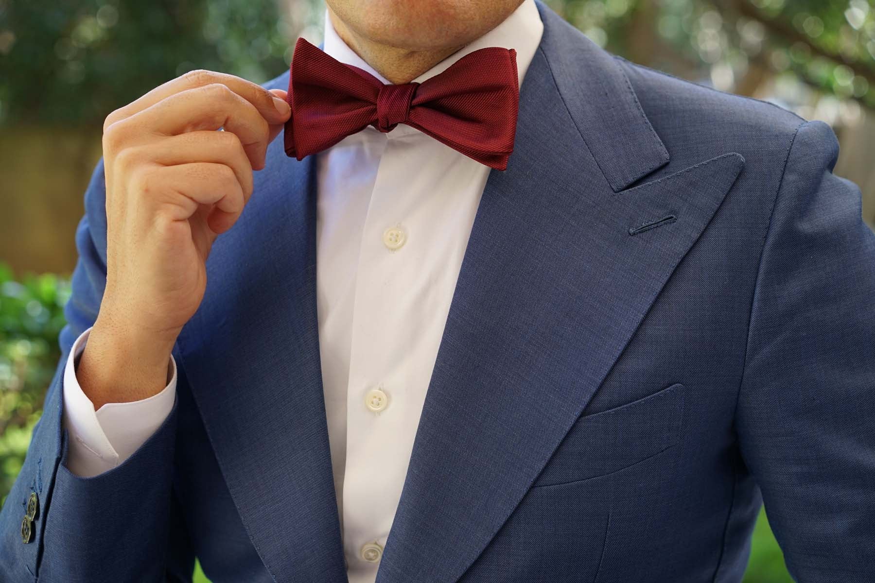 Burgundy Weave Self Bow Tie | Tuxedo Suit | Formal Red Untied Bowties ...