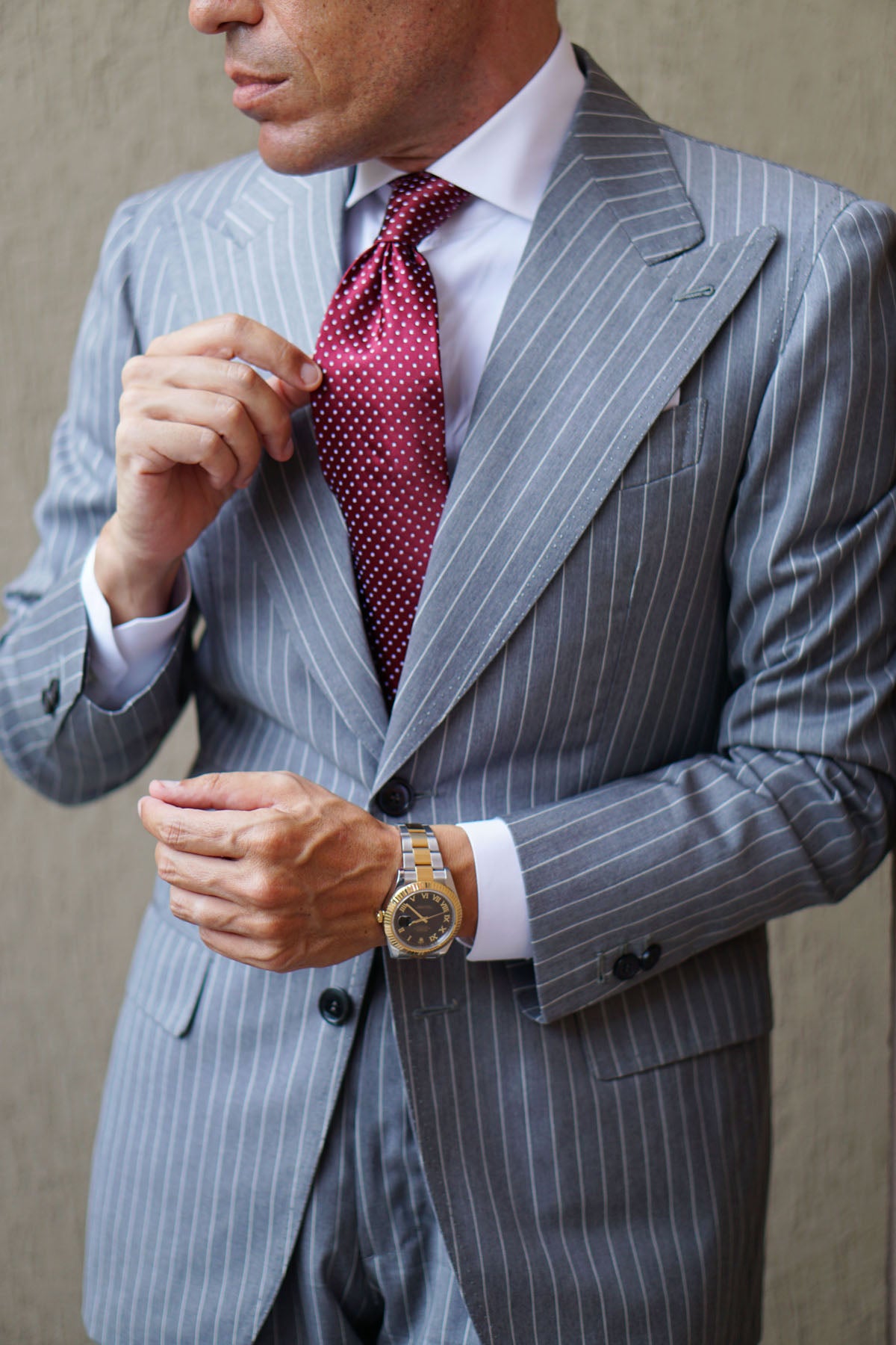 Burgundy Mini Polka Dots Necktie | Red Tie | Men's Professional Ties | OTAA