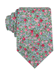 Centifolia Floral Roses Necktie | Green Flower Tie | Mens Wedding Ties ...