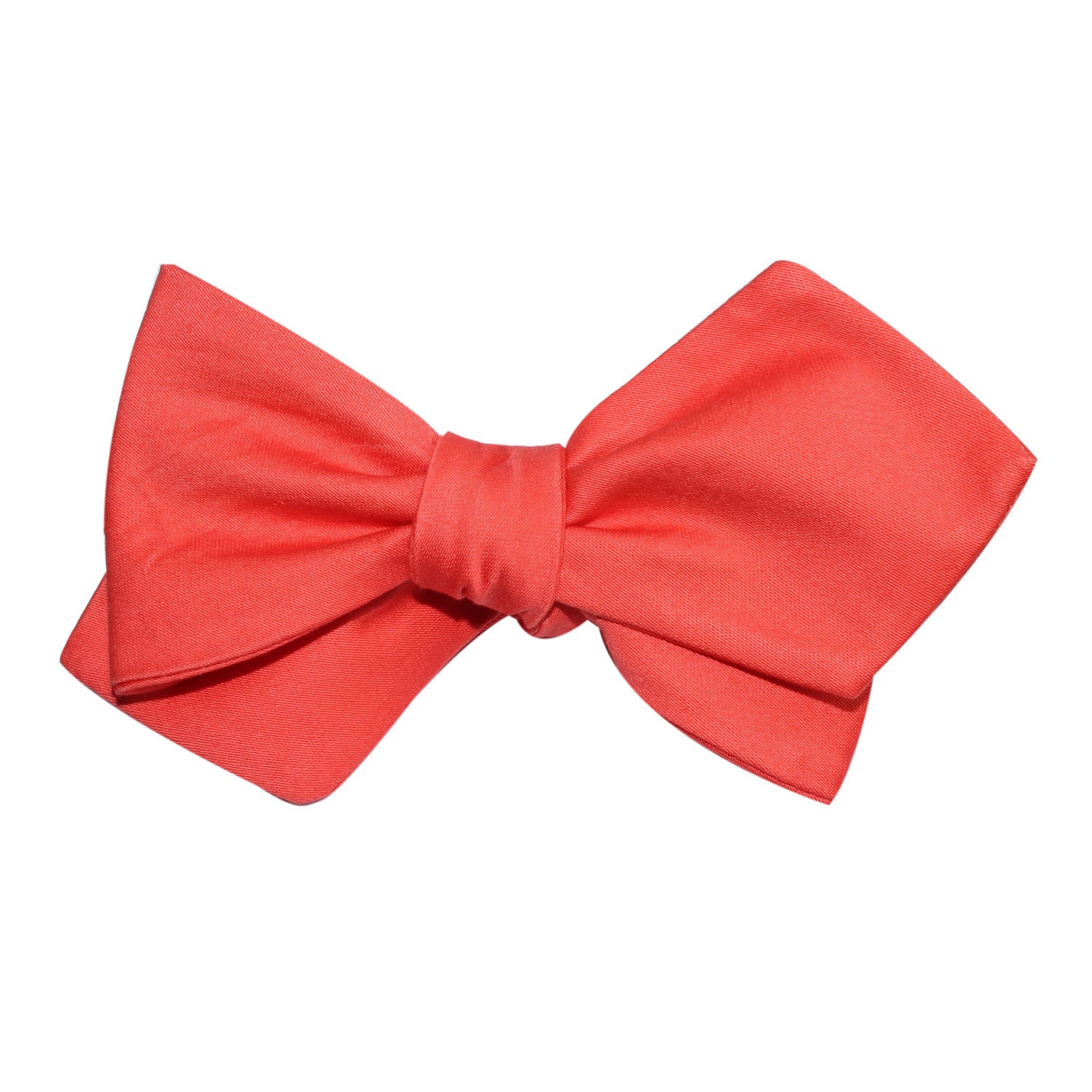 Coral Pink Cotton Self Tie Diamond Tip Bow Tie | Bowtie | OTAA