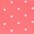 Coral Pink with White Polka Dots Fabric Self Tie Diamond Tip Bow TieM139