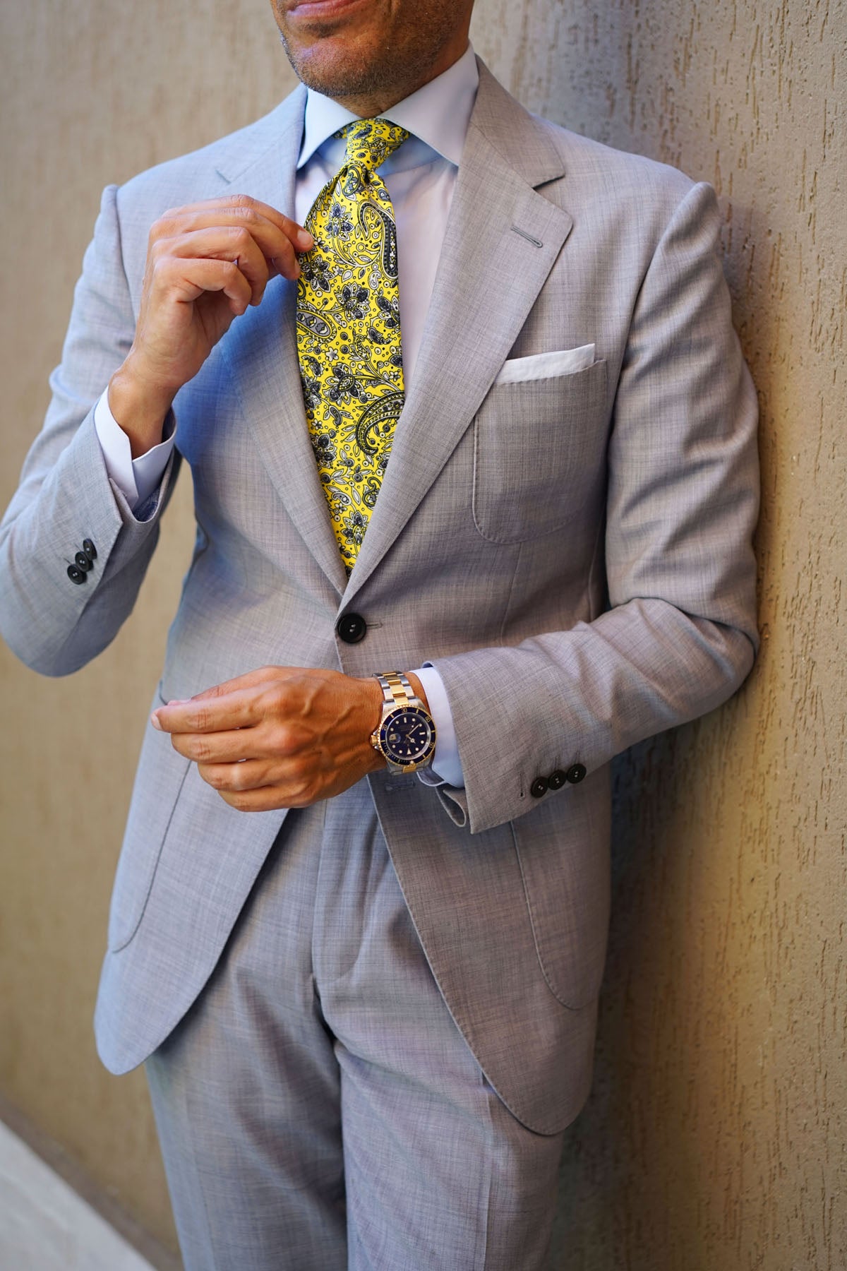 Cyrus Yellow Paisley Necktie | Buy Vintage Tie | Designer Ties for Men ...