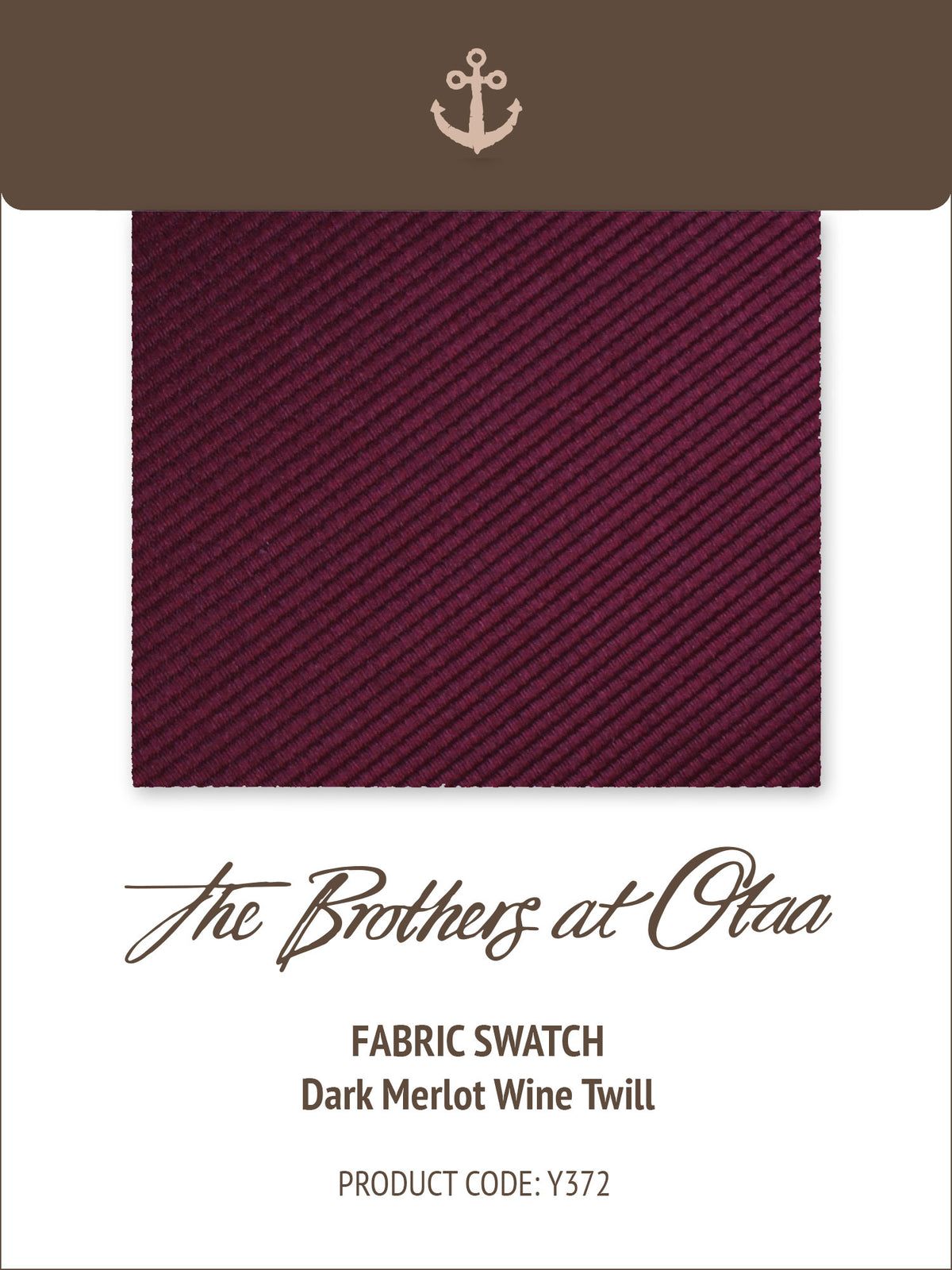 Dark Merlot Wine Twill Y372 Fabric Swatch