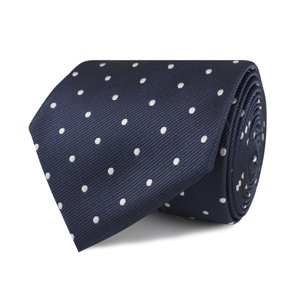 Dark Midnight Blue with White Polka Dots Necktie | Tie Ties Thick Wide ...