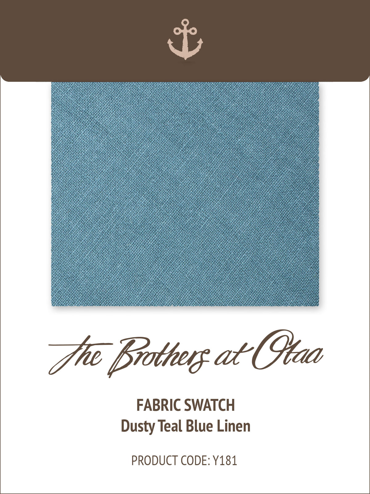 Dusty Teal Blue Linen Y181 Fabric Swatch