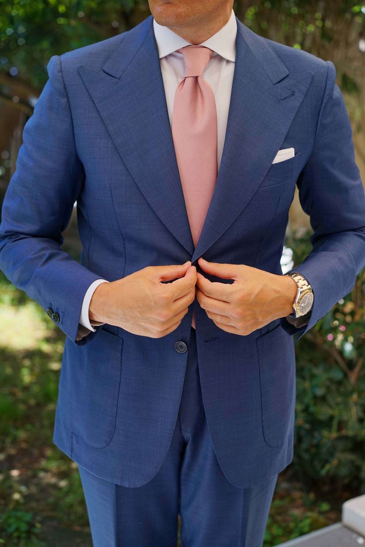 Dusty Rose Vintage Twill Necktie | Weddings | Pink Groomsmen Ties | OTAA