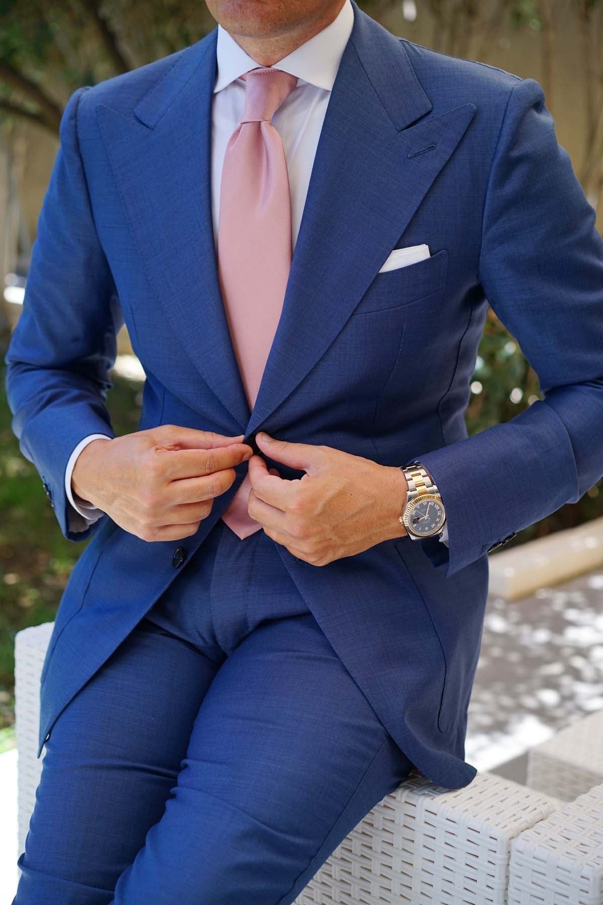 Dusty Rose Vintage Twill Necktie | Weddings | Pink Groomsmen Ties | OTAA