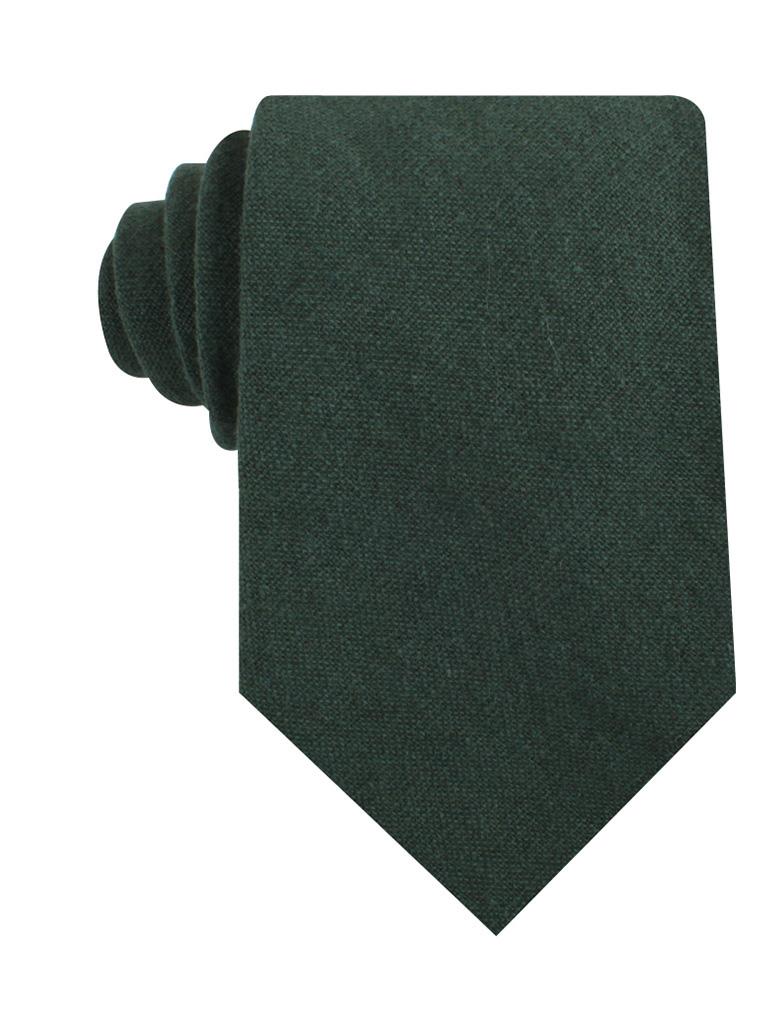 Solid Dark Hunter Green Tie