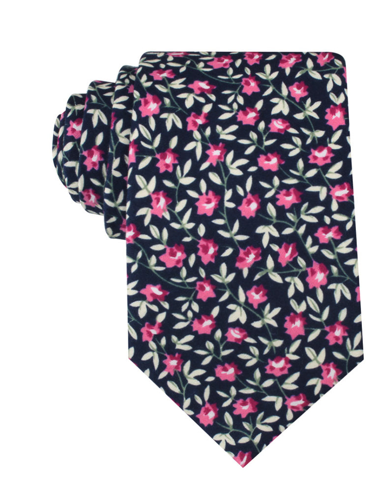 Fijian Floral Necktie | Navy Blue Flower Tie | Pattern Ties for Men AU ...