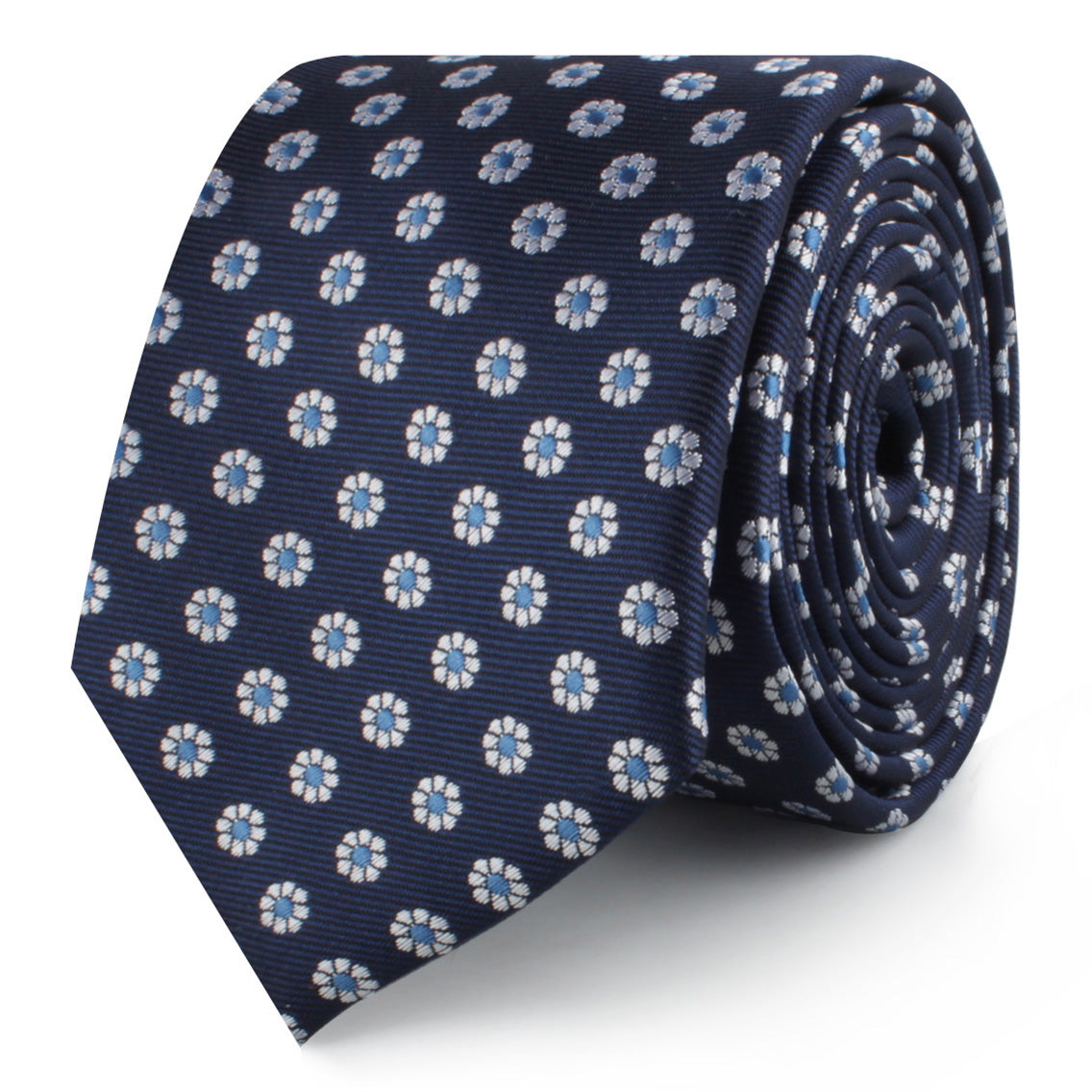 Fiori Blu Floral Skinny Tie | Pattern Slim Ties | Mens Luxury Neckties ...