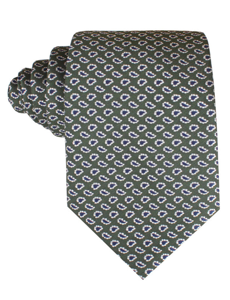 Forest Green Paisley Tie | Olive Tie | Vintage Ties | Men's Neckties | OTAA