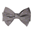 Grey with Lavender Purple Polka Dots Self Tie Bow Tie 3