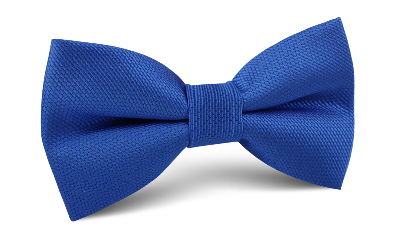 Horizon Blue Weave Bow Tie | Cobalt Groomsmen Bowtie AU | OTAA
