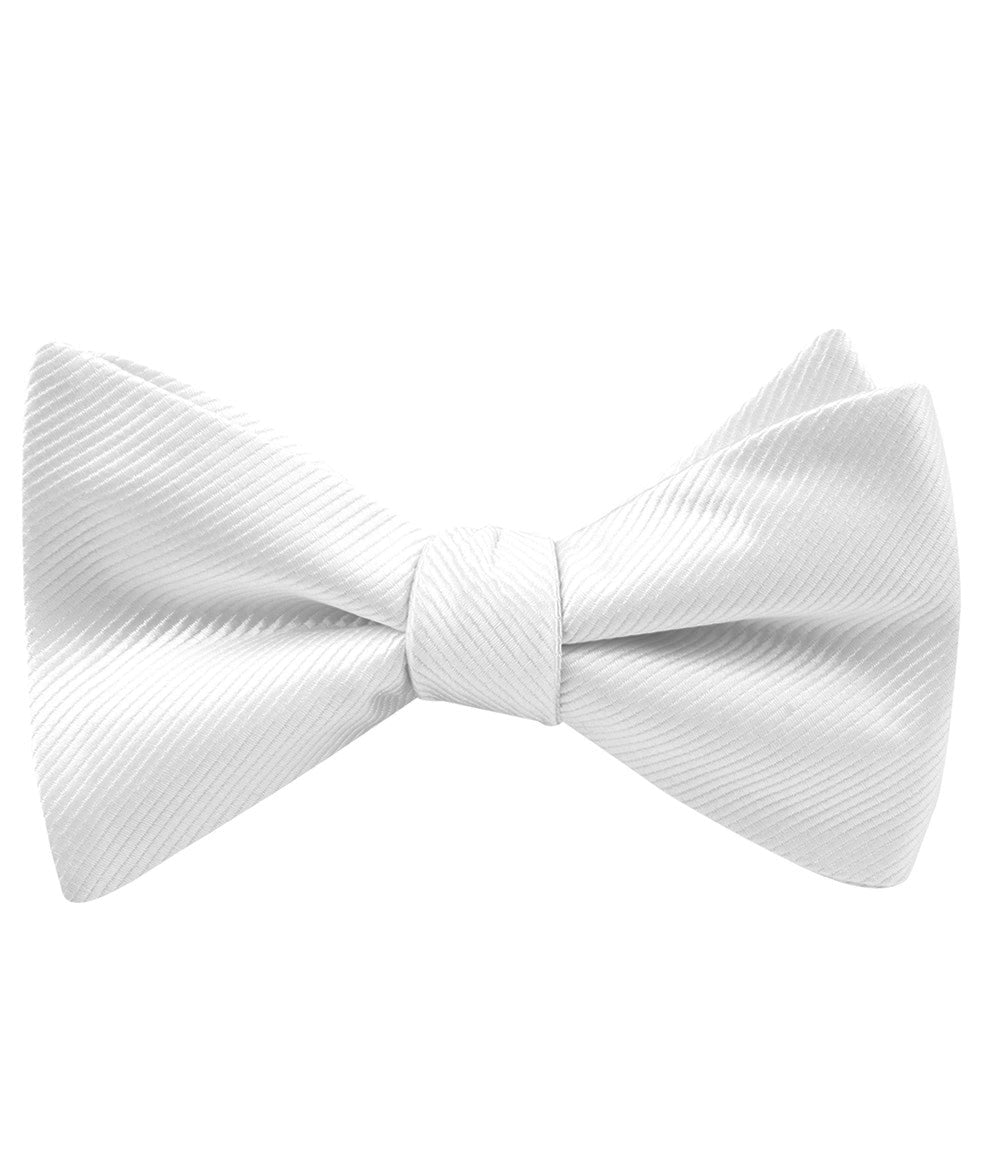 Ivory Crisp Twill Self Tied Bow Tie