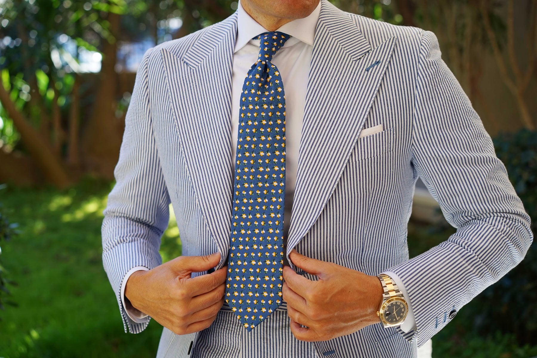 Iwaki Blue Petunia Floral Necktie | Flower Tie | Designer Ties for Men ...
