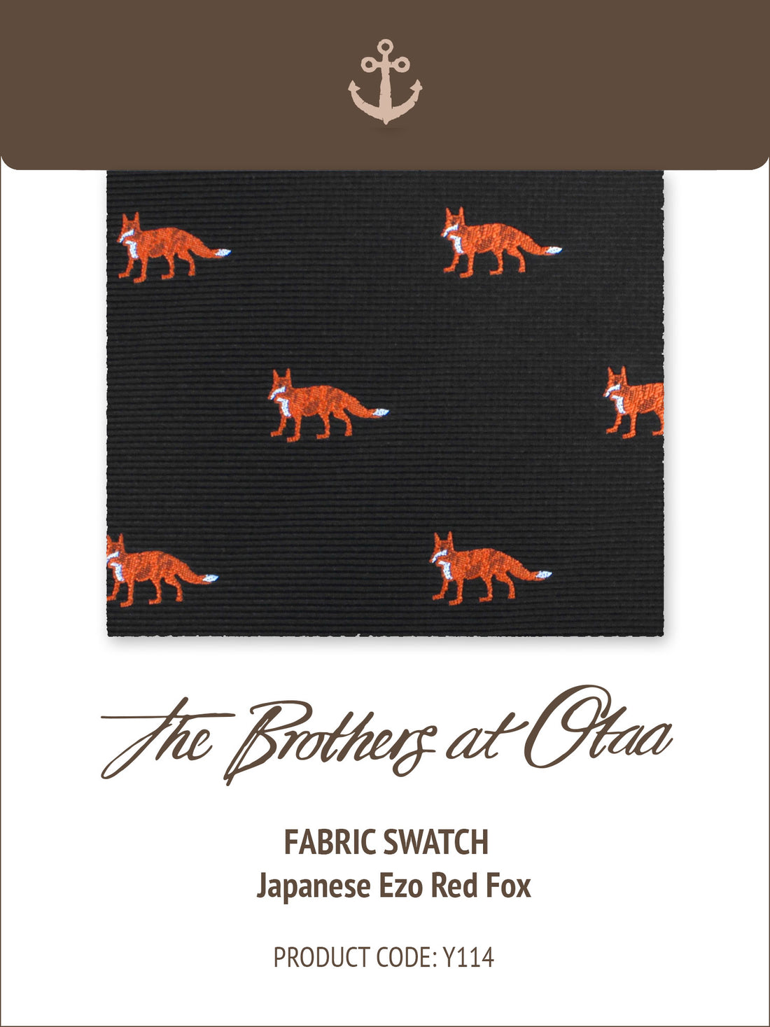 Japanese Ezo Red Fox Y114 Fabric Swatch