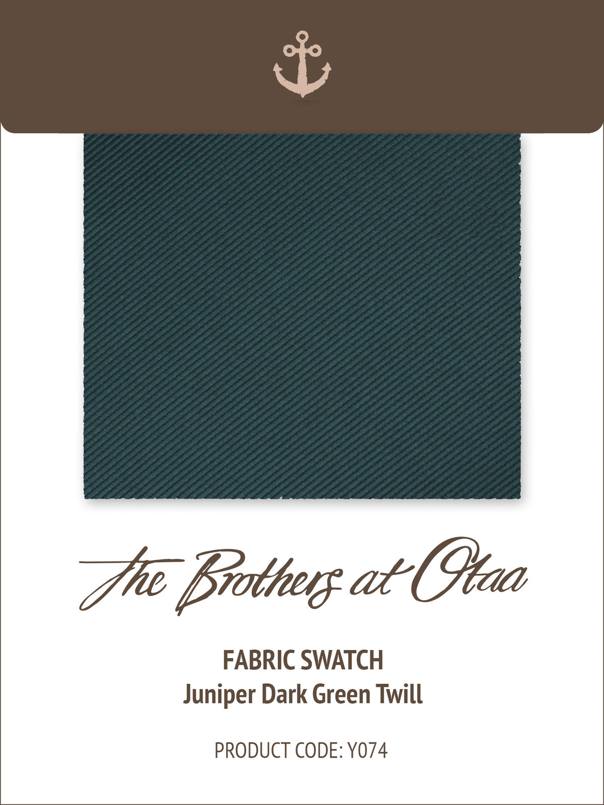 Juniper Dark Green Twill Y074 Fabric Swatch