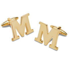 Letter M Gold Cufflinks