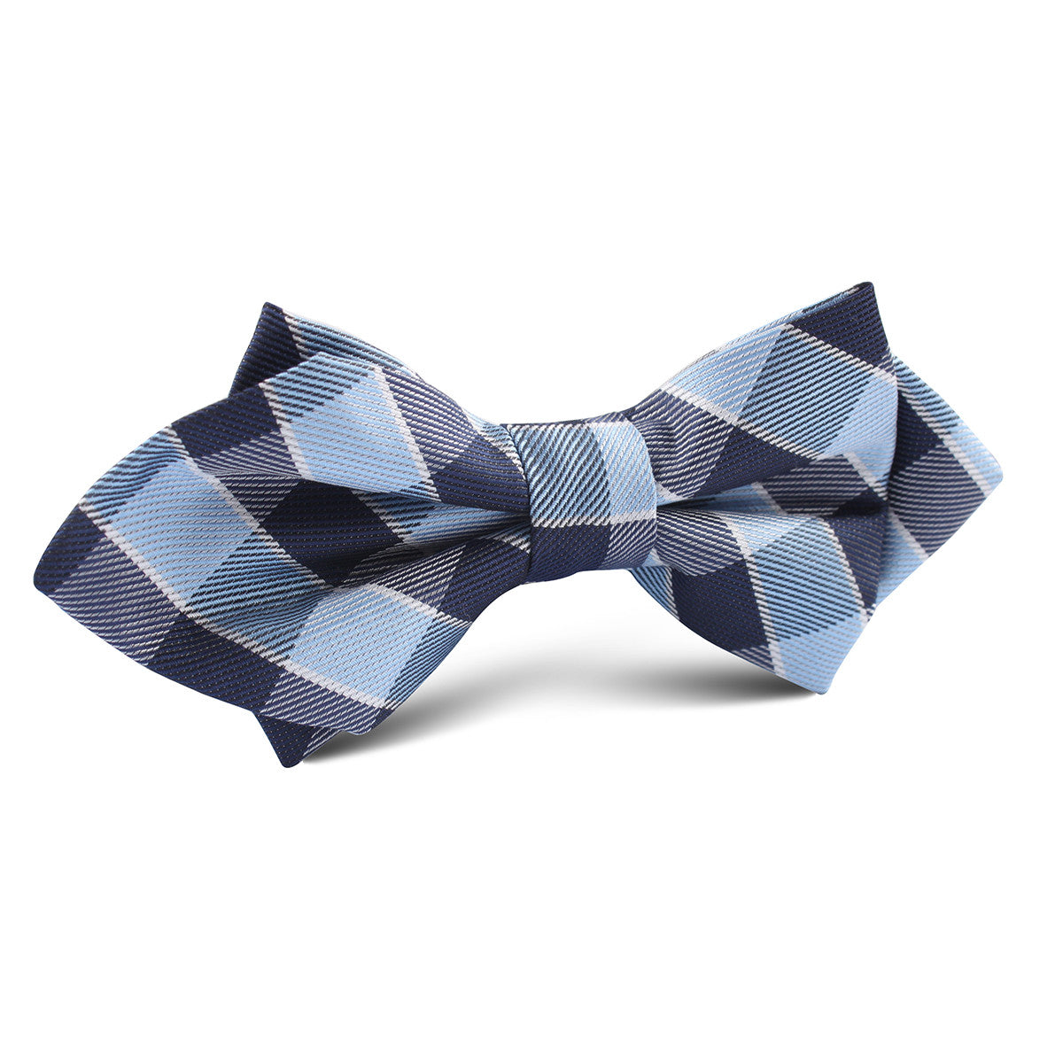 Light and Navy Blue Checkered Diamond Bow Tie | Plaid Point Bowties AU ...