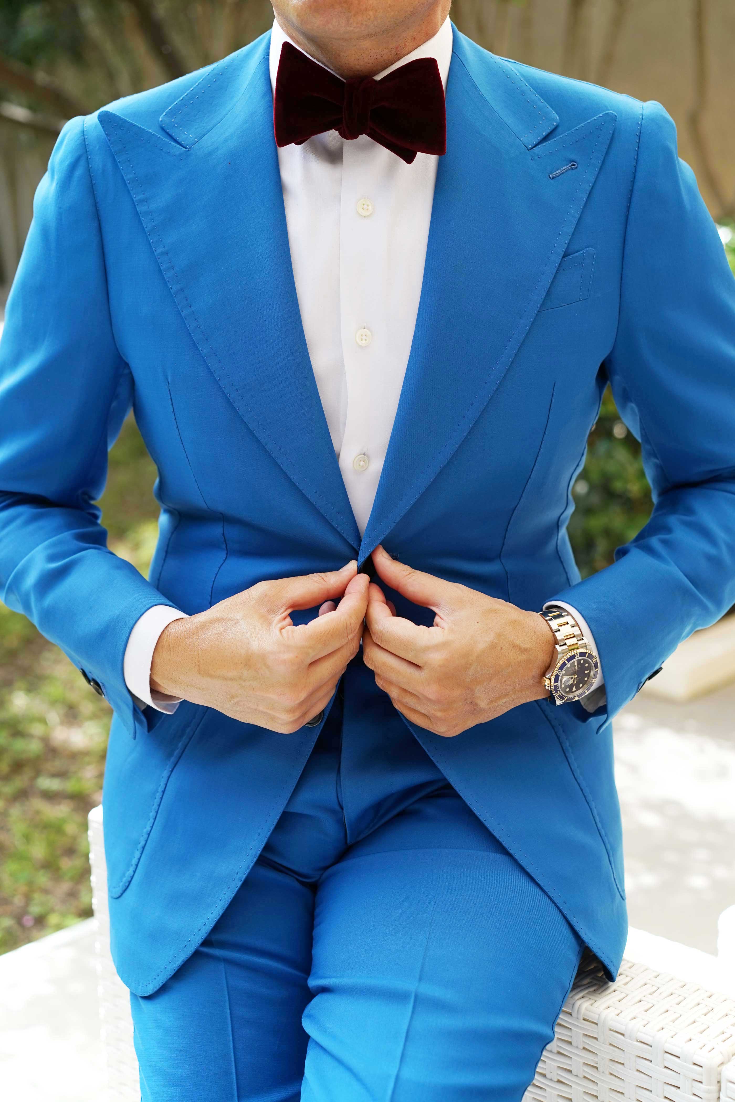 Royal Blue Velvet Jacket + Bowtie