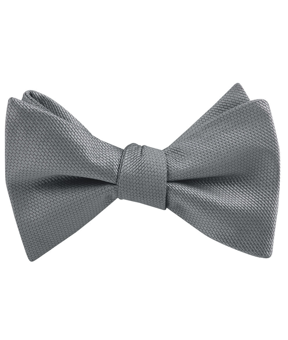 Mercury Grey Weave Self Tied Bow Tie