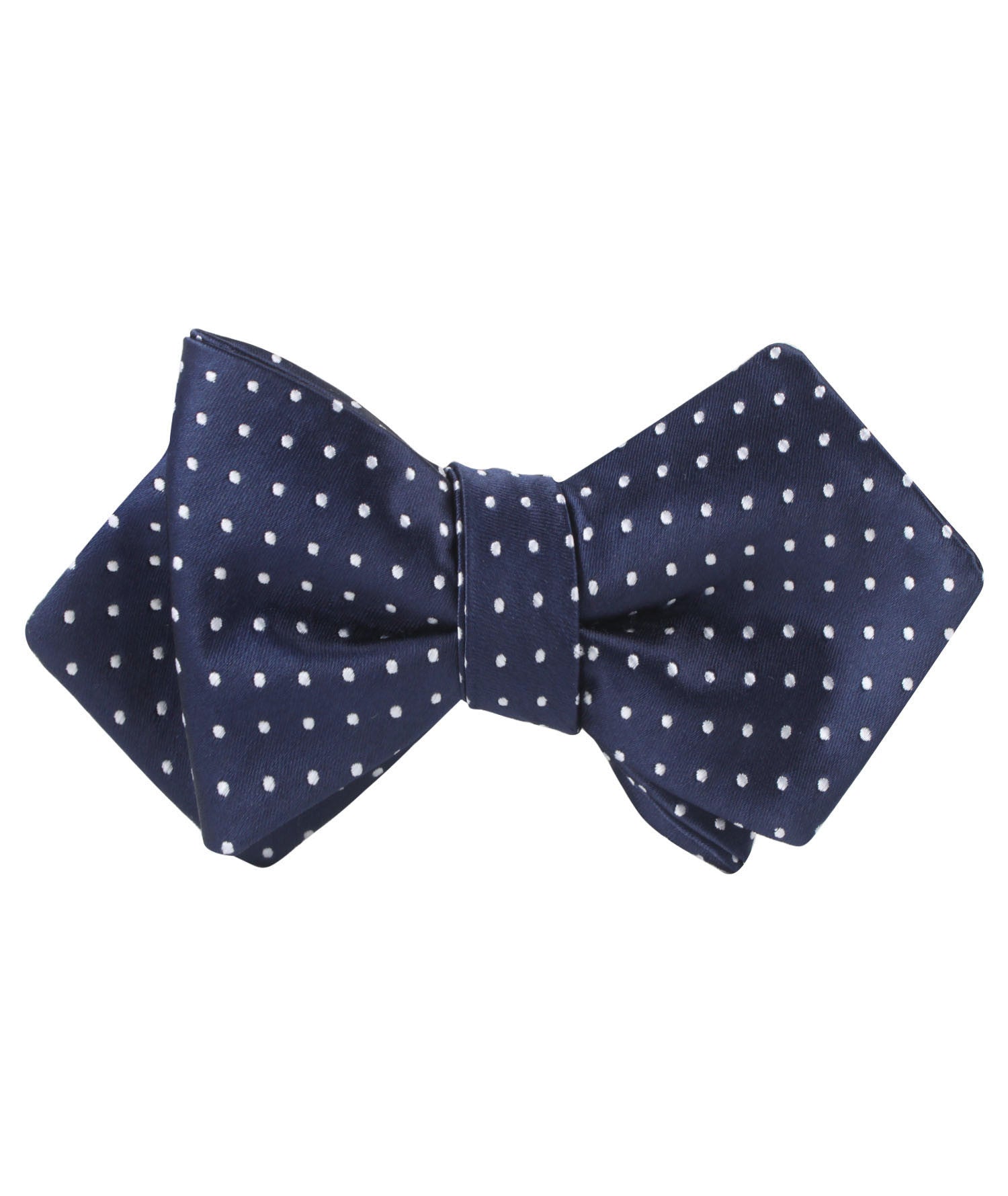 Midnight Blue Mini Pin Dots Diamond Self Bow Tie | Polka Dots Bowties ...