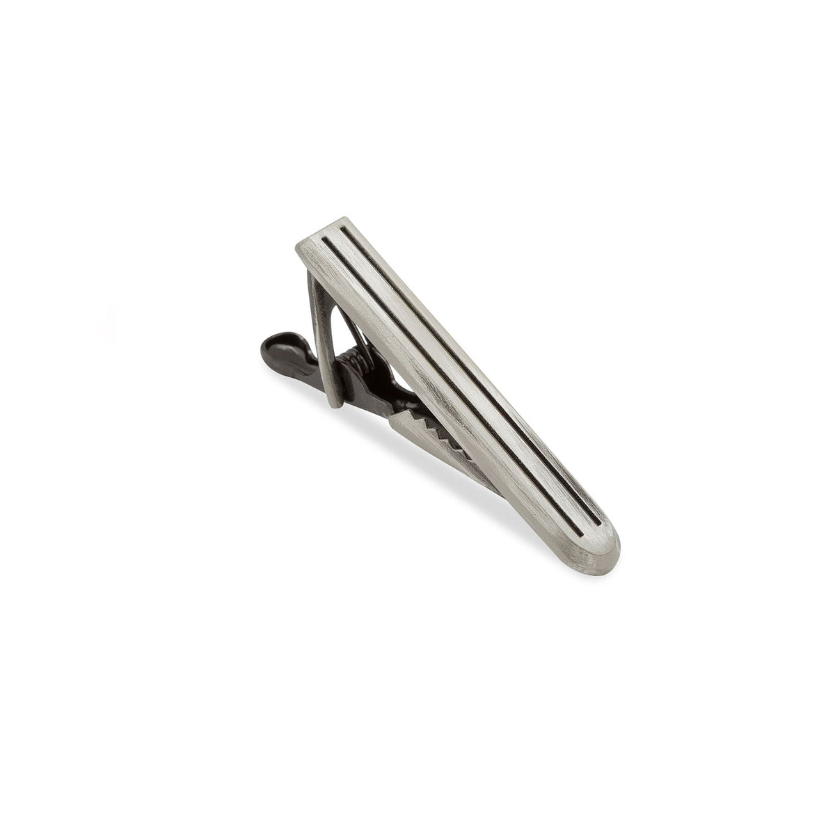 Mini Antique Silver Pinstripe Tie Bar