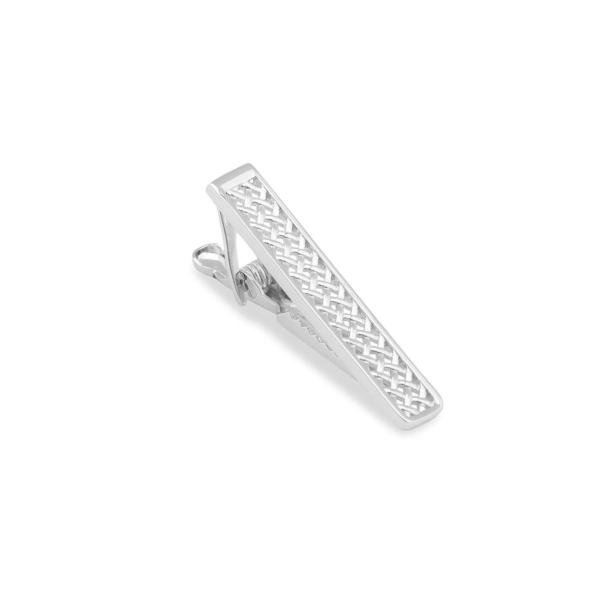 Mini Silver Crocetti Mesh Tie Bar