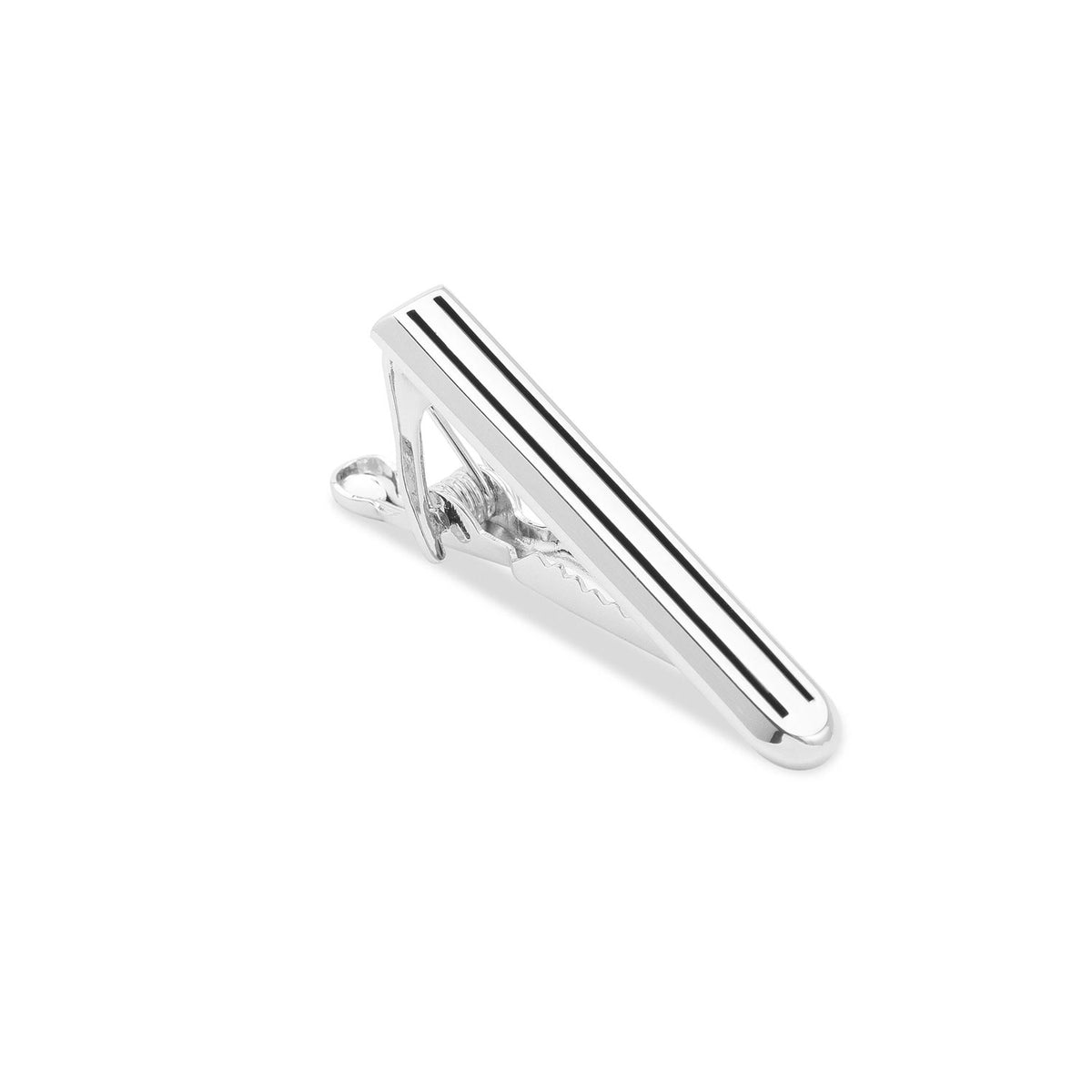 Mini Silver Pinstripe Tie Bar