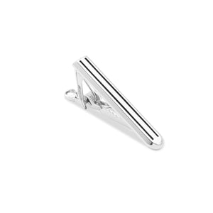 Mini Silver Pinstripe Tie Bar