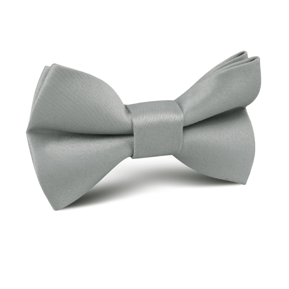 Mystic Silver Satin Kids Bow Tie