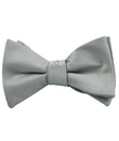 Mystic Silver Satin Self Tied Bow Tie