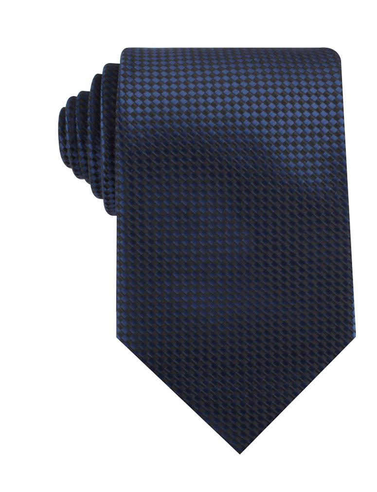 Navy Blue Basket Weave Checkered Necktie | Men's Monochromatic Ties AU ...