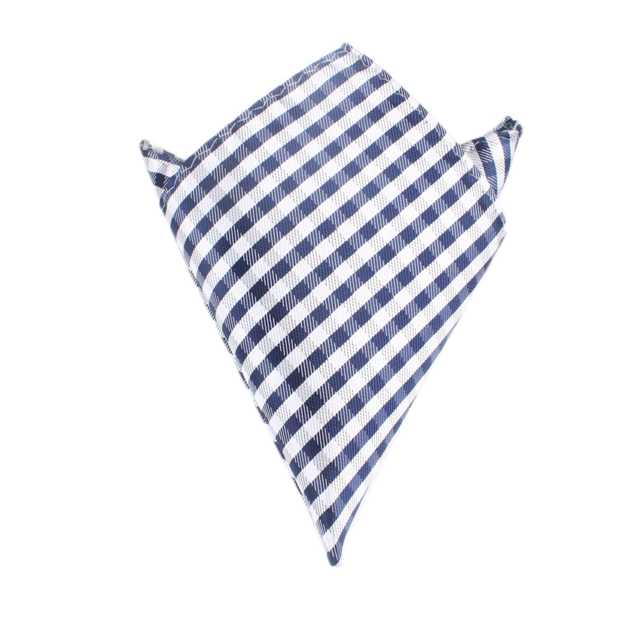 Navy Blue Gingham Pocket Square