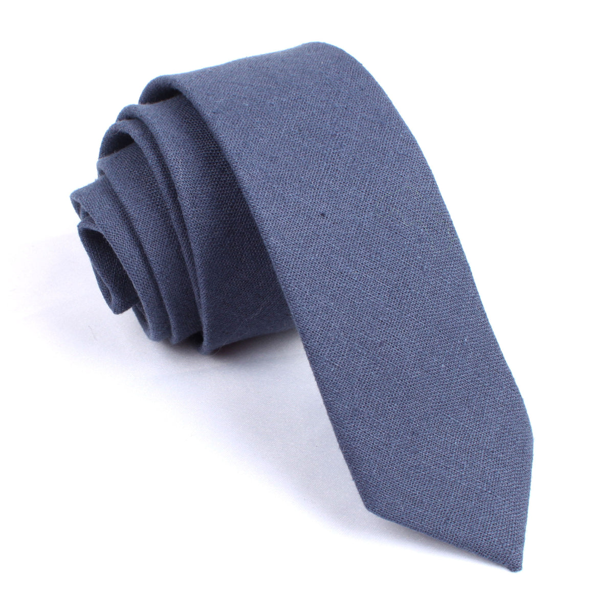 Navy Blue Slub Linen Skinny Tie | Business Casual Slim Ties Necktie AU ...