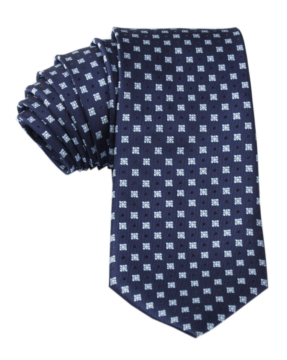 Navy Blue Pattern Tie | Shop Geometric Ties | Luxury Neckties for Men ...