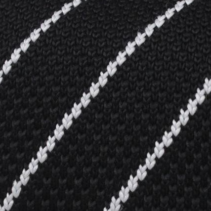 Ishii Black Striped Knitted Tie Fabric