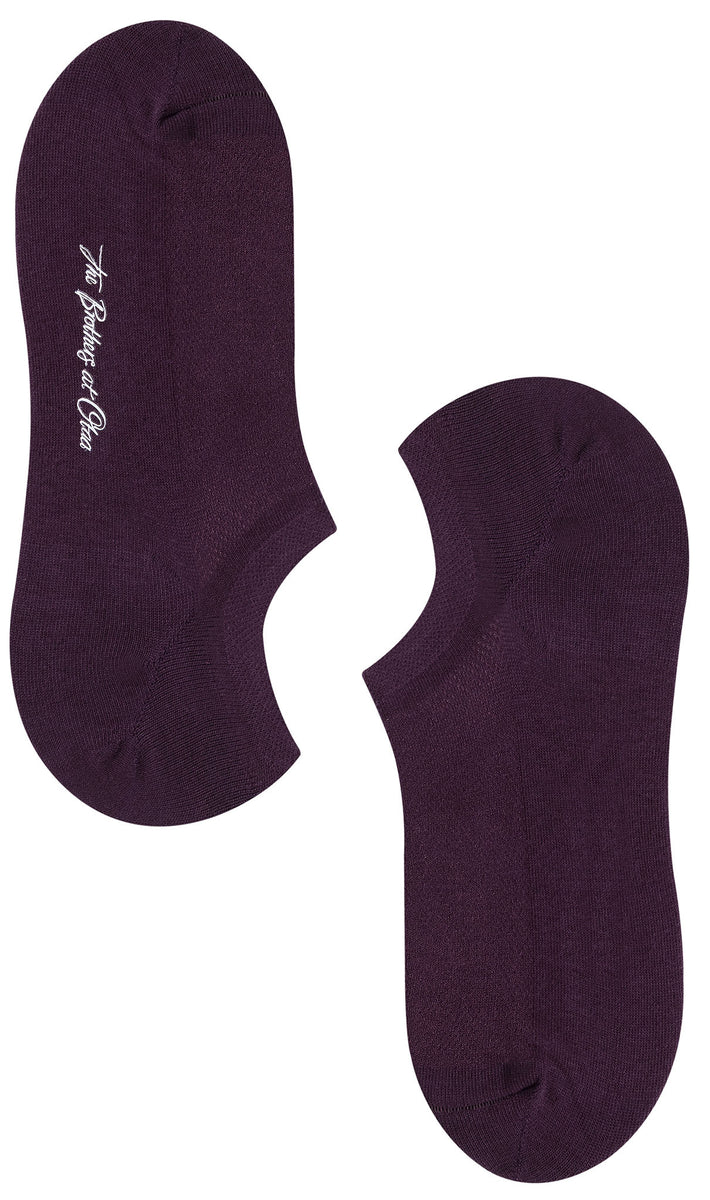 Plum Purple Low Cut Socks Mens Cotton Ankle Socks No Show Socks Otaa 3281