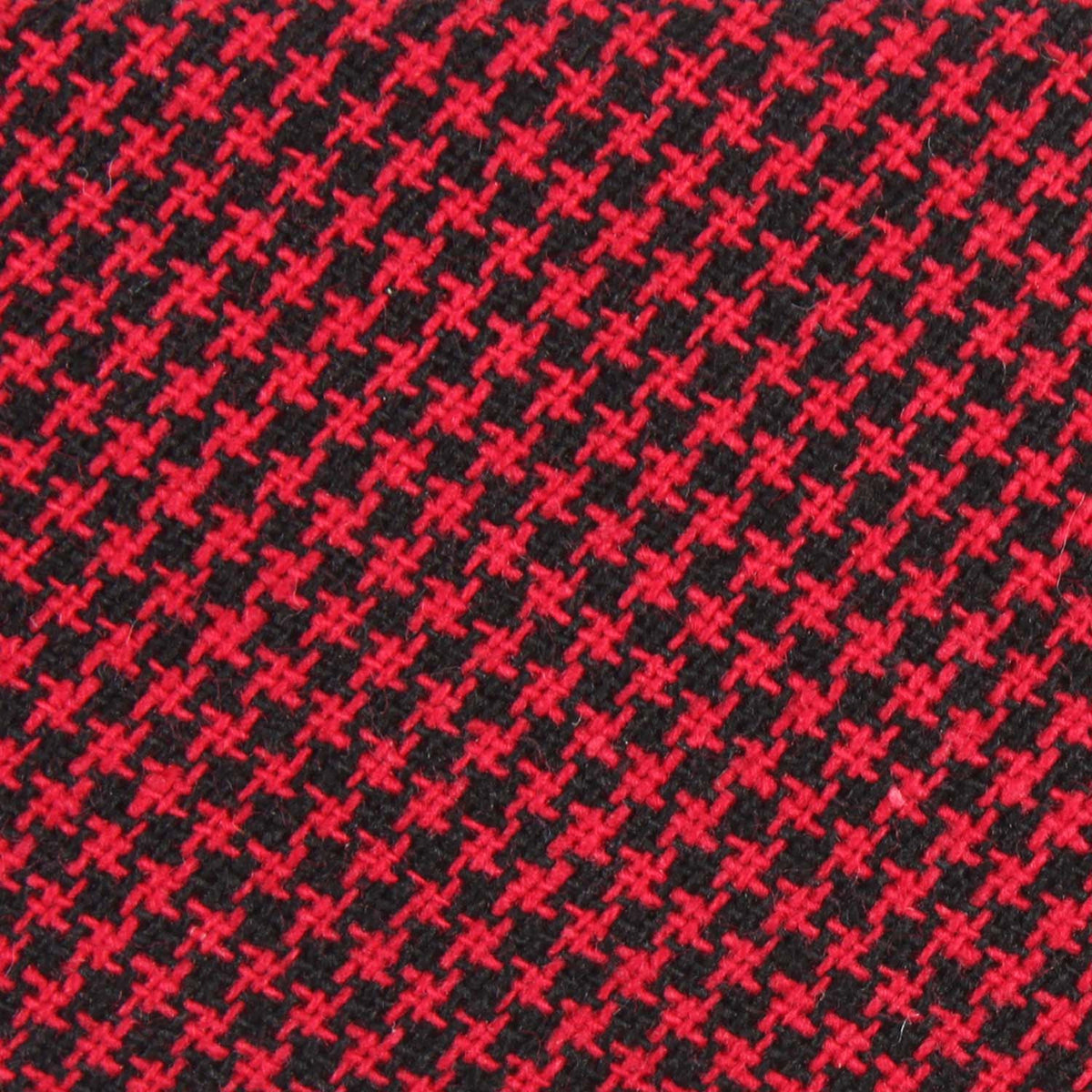 Red & Black Houndstooth Cotton Fabric Pocket Square C165