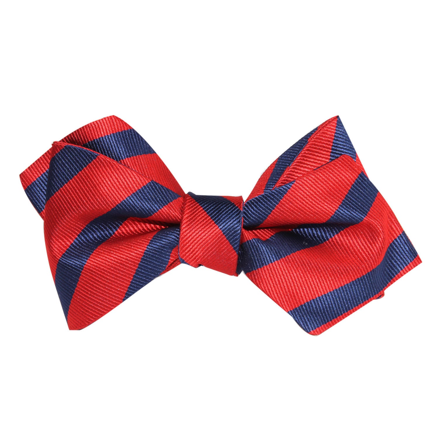 Red and Navy Blue Striped Self Tie Diamond Tip Bow Tie | Men's Bowties ...