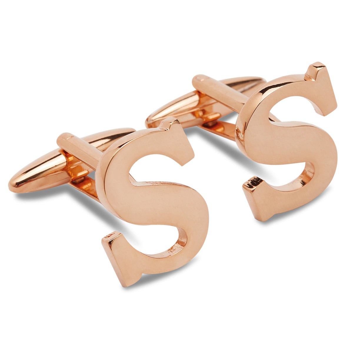 Rose Gold Letter S Cufflink