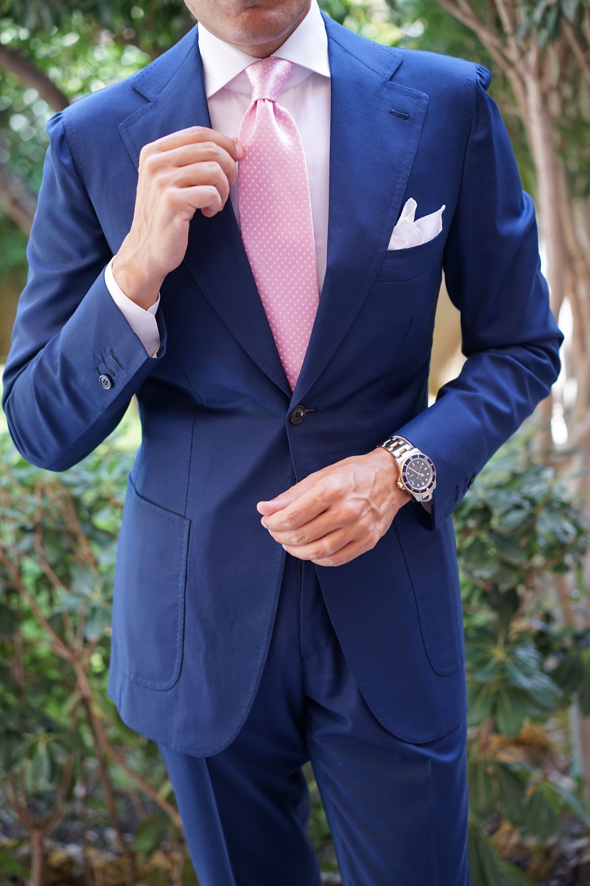 Rose Pink Mini Polka Dots Necktie | Men's Dotted Tie | Wedding Ties AU ...