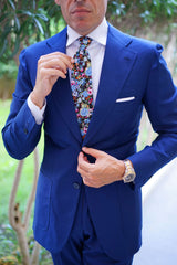 Scoglio D'Africa Violet Floral Tie | Blue Wedding Ties | Men's Necktie ...